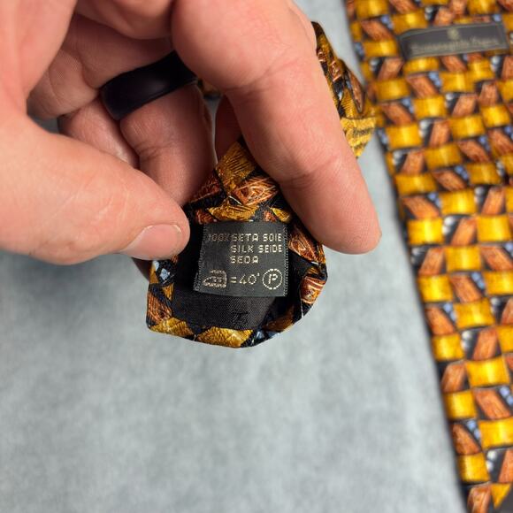 Ermenegildo Zegna Necktie Mens Classic Abstract Designer 100% Silk Italy 61"Long - Picture 4 of 8